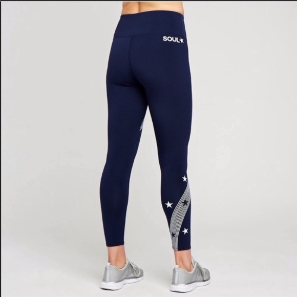 SoulCycle Stars and Stripes Blue Leggings - Picture 2 of 3